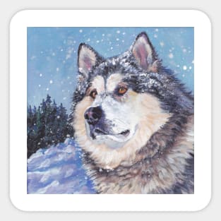 Alaskan Malamute Fine Art Painting Sticker